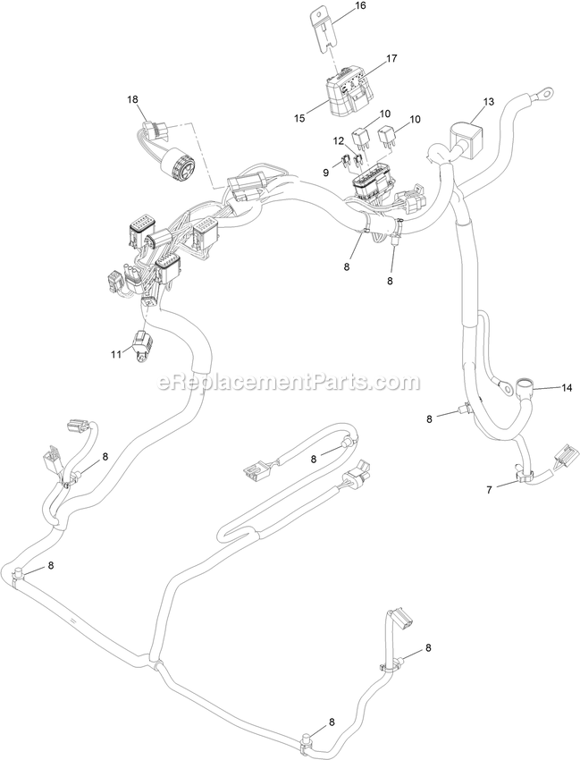 eXmark LZX980EKC606W0 (408644346-999999999)(2021) Lazer Z X-Series Wire Harness Assembly Diagram