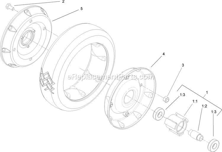 eXmark M216HSP (440000-509999)(2004) 21in Metro Rear Bagger Rear Wheel Assembly Diagram