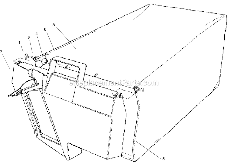 eXmark M216KA (440000-509999)(2004) 21in Metro Rear-Bagging Lawnmower Grass Bag Assembly Diagram