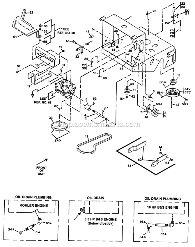 eXmark M32-125K0-5 (102000-114999)(1995) Metro Five Speed Engine Deck Group (1) Diagram