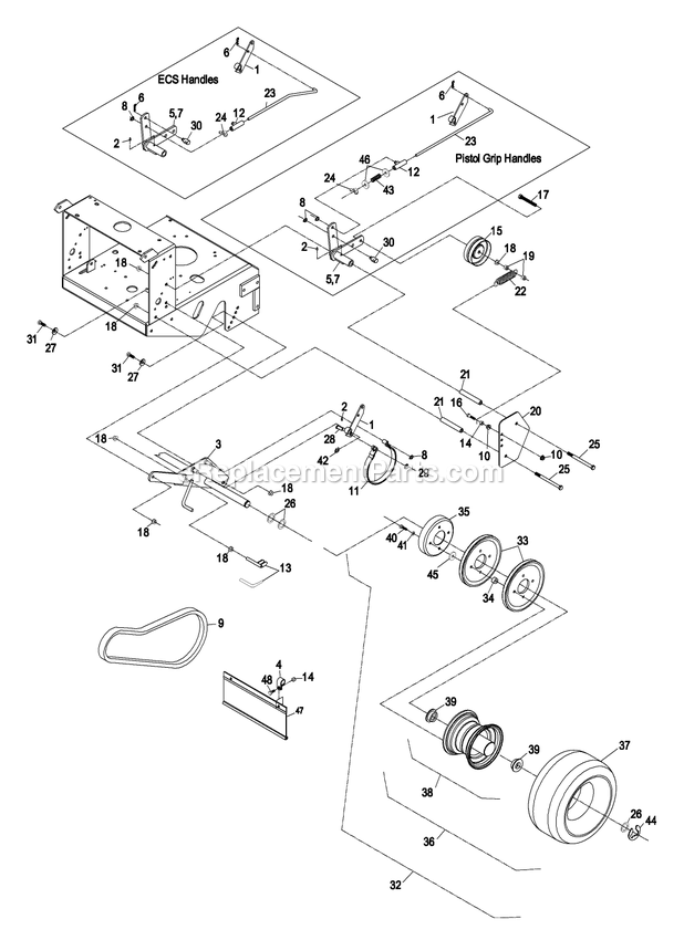 eXmark M3213KA (370000-439999)(2003) Metro Five Speed Engine Deck Group (2) Diagram