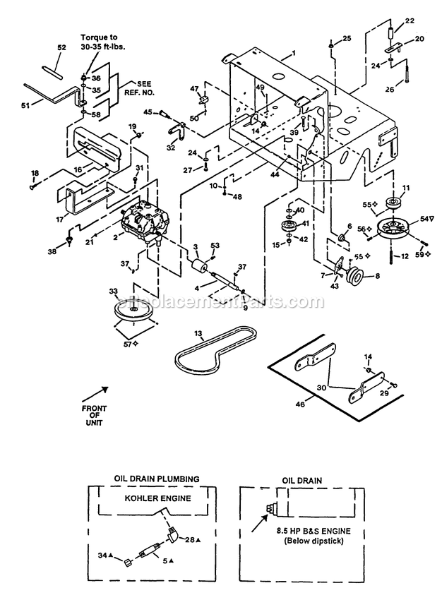 eXmark M3213KC (150000-169999)(1997) Metro Five Speed Engine Deck Group (1) Diagram
