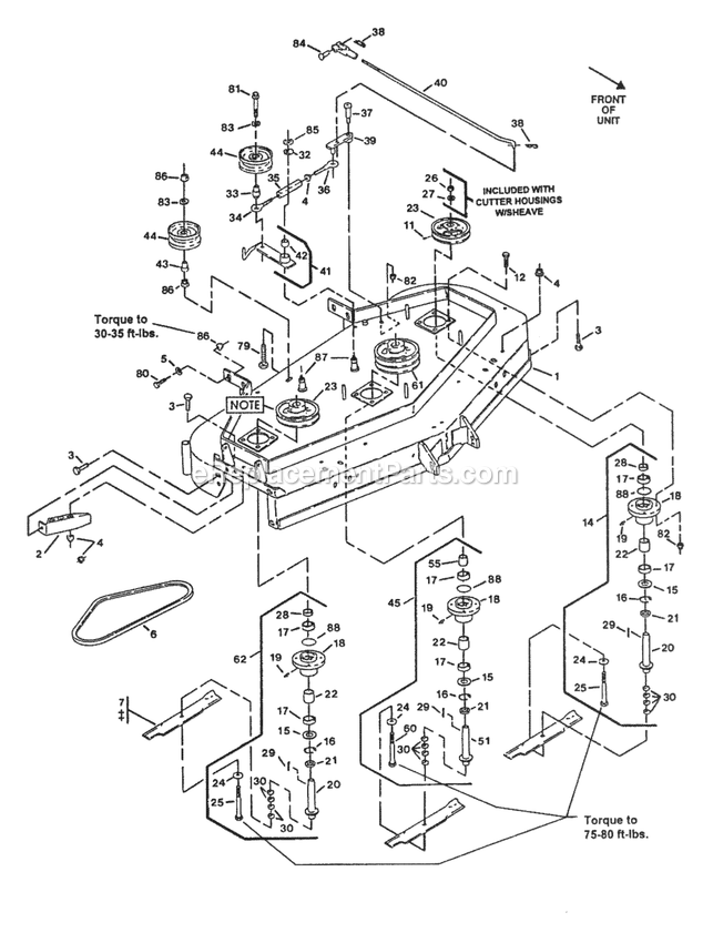 eXmark M36-14K-5 (115000-129999)(1996) Metro Five Speed Mower Deck (5) Diagram