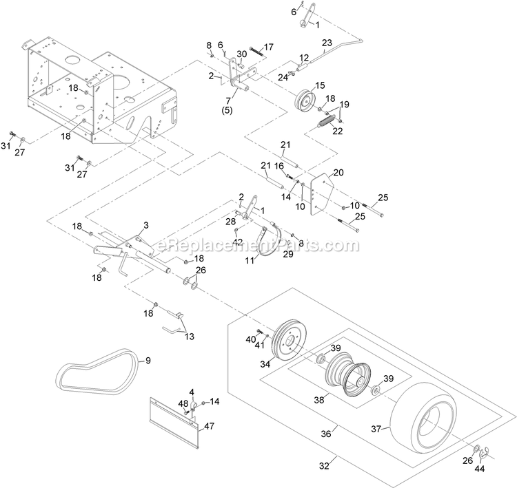 eXmark MG481KA483CA (312000000-312999999)(2012) Metro Engine Deck Assembly (2) Diagram