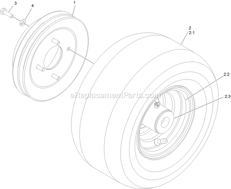 eXmark MGS481CKA36200 (315000000-315999999)(2015) Metro Wheel And Tire Assembly Diagram