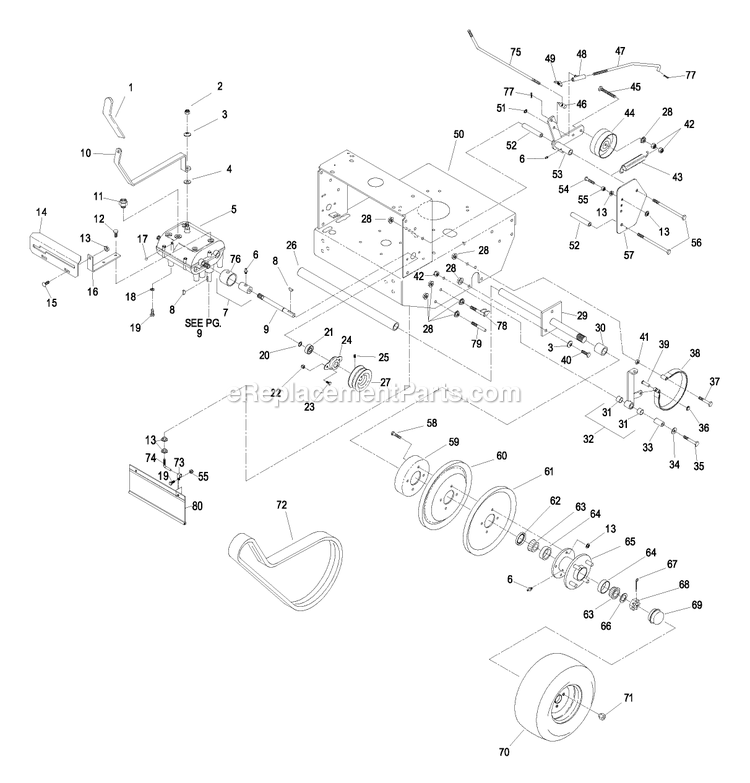 eXmark MHP3615KAC (510000-599999)(2005) Metro Hp Engine Deck Group (1) Diagram