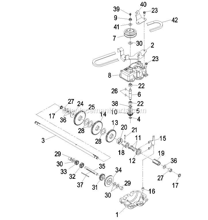 eXmark MSKA21B (720000-789999)(2008) Metro 21 Gear Case Assembly For Self-Propelled Units Diagram