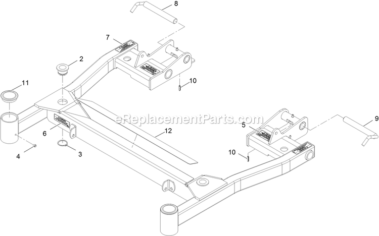 eXmark NV640KC42 (314000000-314999999)(2014) Navigator Deck Support With Decals Assembly Diagram