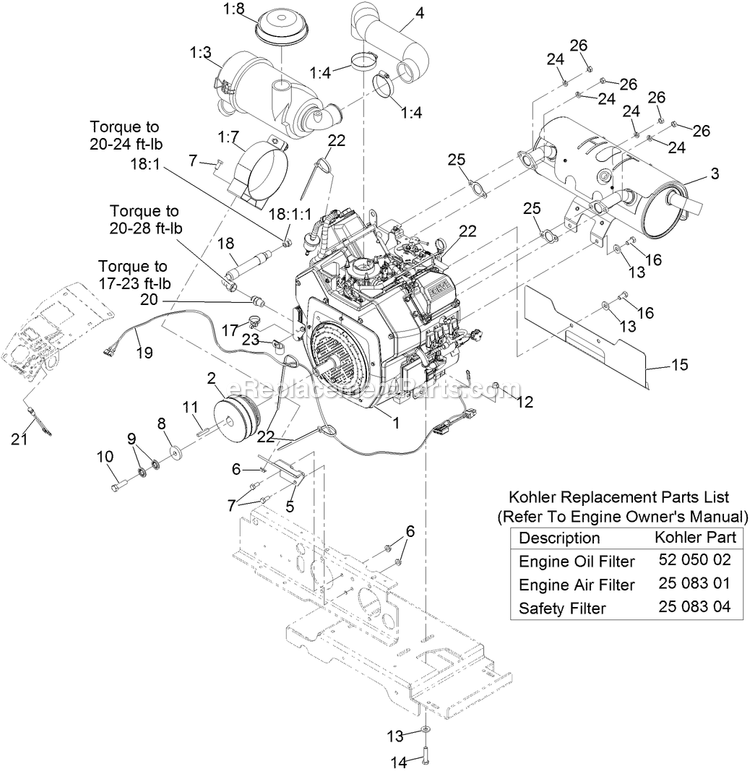 eXmark NV730EKC42 (314000000-314999999)(2014) Navigator Engine Assembly Diagram