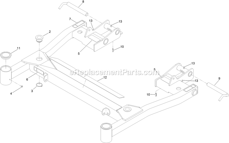 eXmark NVS740CKC42000 (404314159-406294344)(2019) Navigator Deck Support With Decals Assembly Diagram