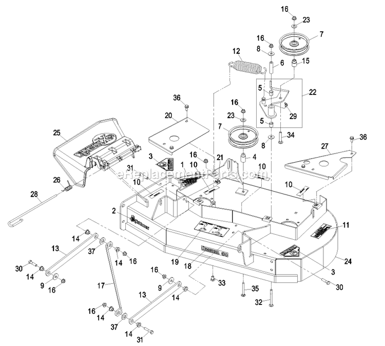 eXmark PHZ19KA343 (720000-789999)(2008) Phazer Deck Group (1) Diagram