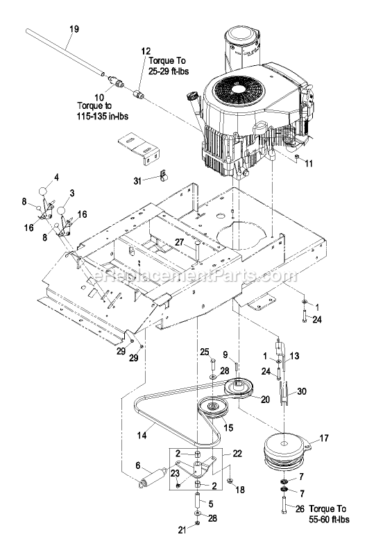 eXmark PHZ19KA343 (720000-789999)(2008) Phazer Engine Group Diagram