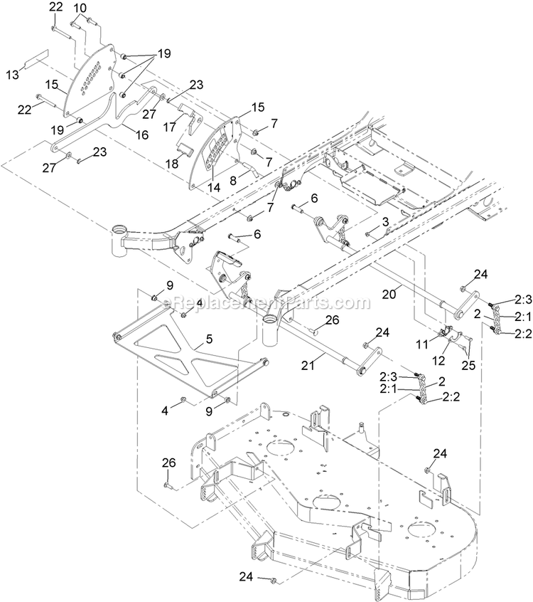 eXmark PNE22KA482 (920000-999999)(2011) Pioneer E-Series Deck Lift Assembly Diagram