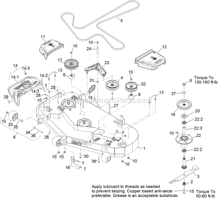 eXmark PNS720GKC523A4 (315000000-315999999)(2015) Pioneer S-Series Deck Assembly Diagram
