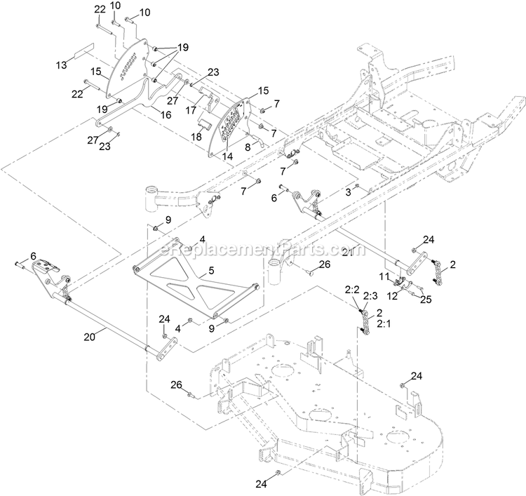 eXmark PNS720GKC523A4 (315000000-315999999)(2015) Pioneer S-Series Deck Lift Assembly Diagram