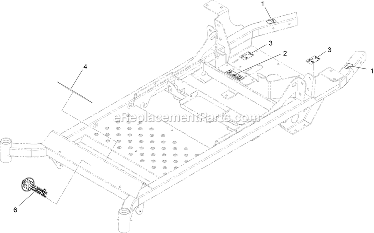 eXmark PNS730GKA604A3 (316000000-399999999)(2016) Pioneer S-Series Main Frame With Decals Assembly Diagram