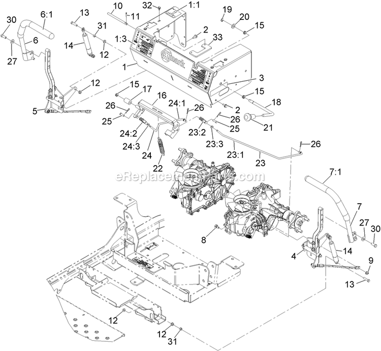 eXmark PNS730KA604 (314000000-314999999)(2014) Pioneer S-Series Motion Control Assembly Diagram