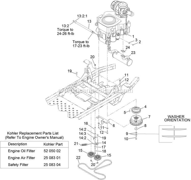 eXmark PNS740KC604 (312000000-312999999)(2012) Pioneer S-Series Engine Assembly Diagram