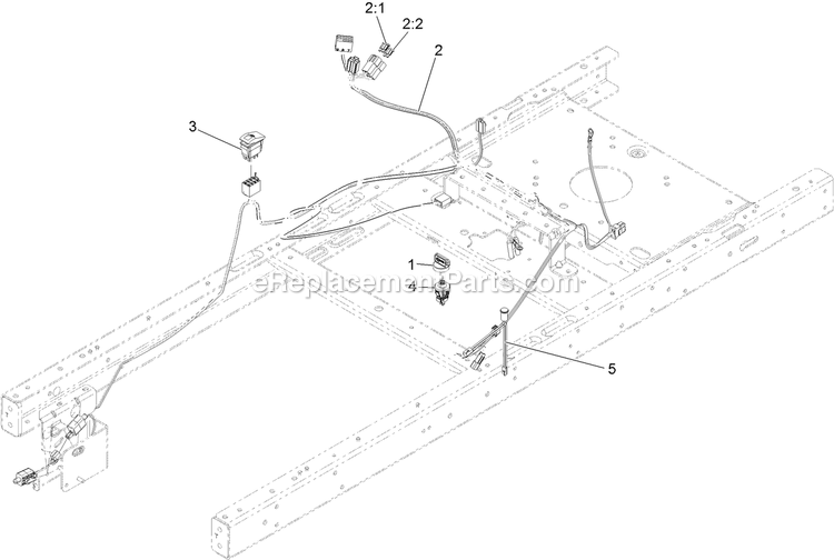 eXmark QSS725GKC42200 (315000000-319999999)(2015) Quest Front Steer Harness Assembly Diagram