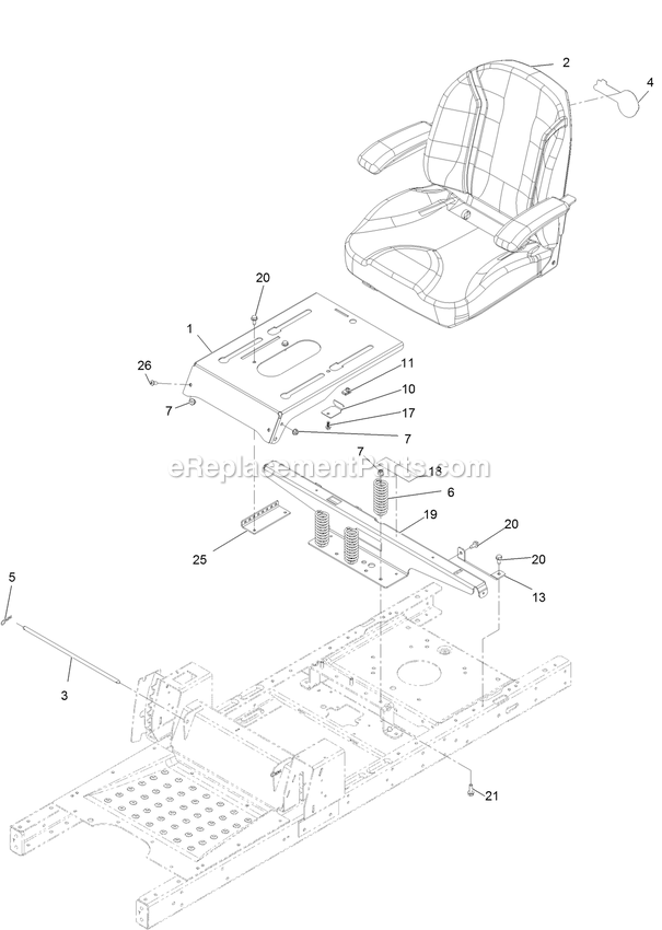 eXmark QSS725GKC42200 (315000000-319999999)(2015) Quest Front Steer Seat Assembly (1) Diagram