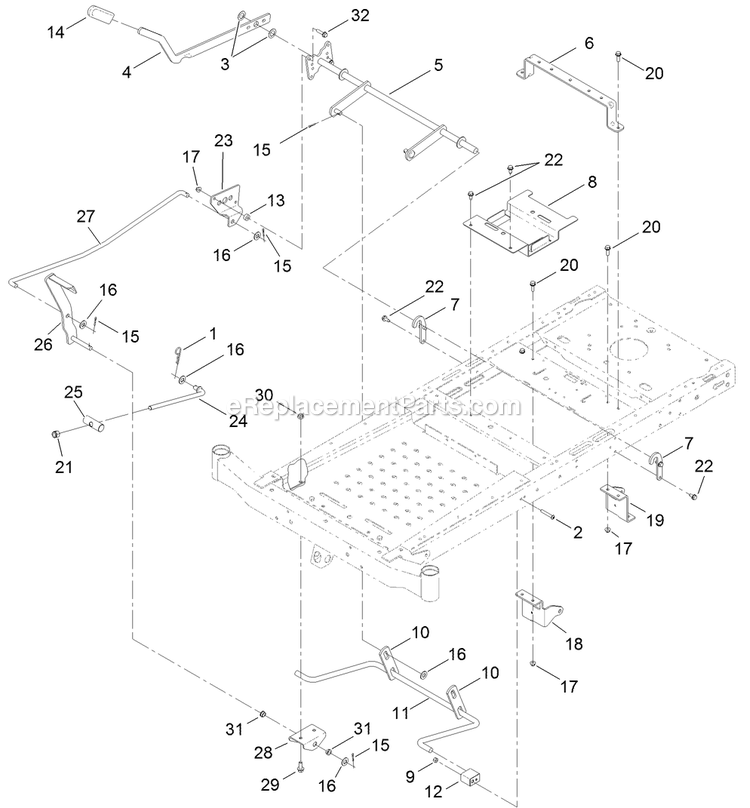 eXmark QTE691KA501 (313000000-313999999)(2013) Quest Deck Lift Assembly Diagram