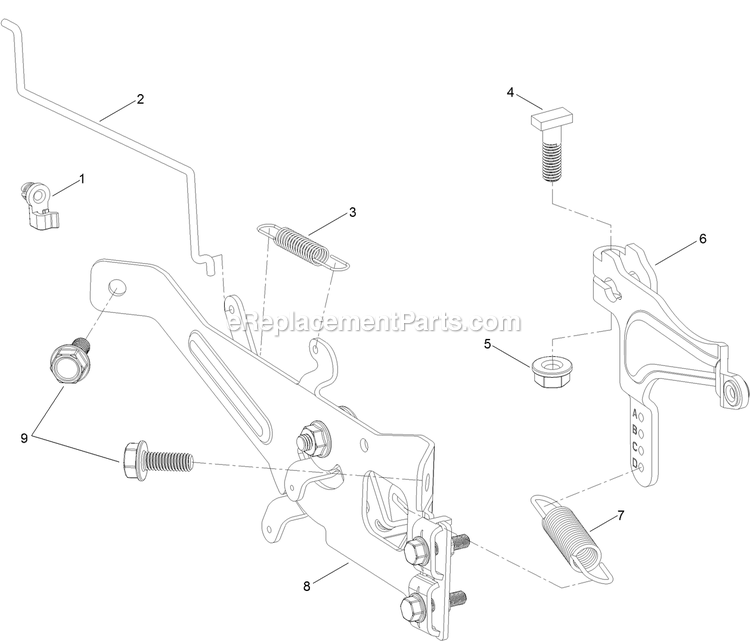 eXmark QTS708GEM60200 (400000000-402082299)(2017) Quest Drive Levers Governor Control Assembly Diagram