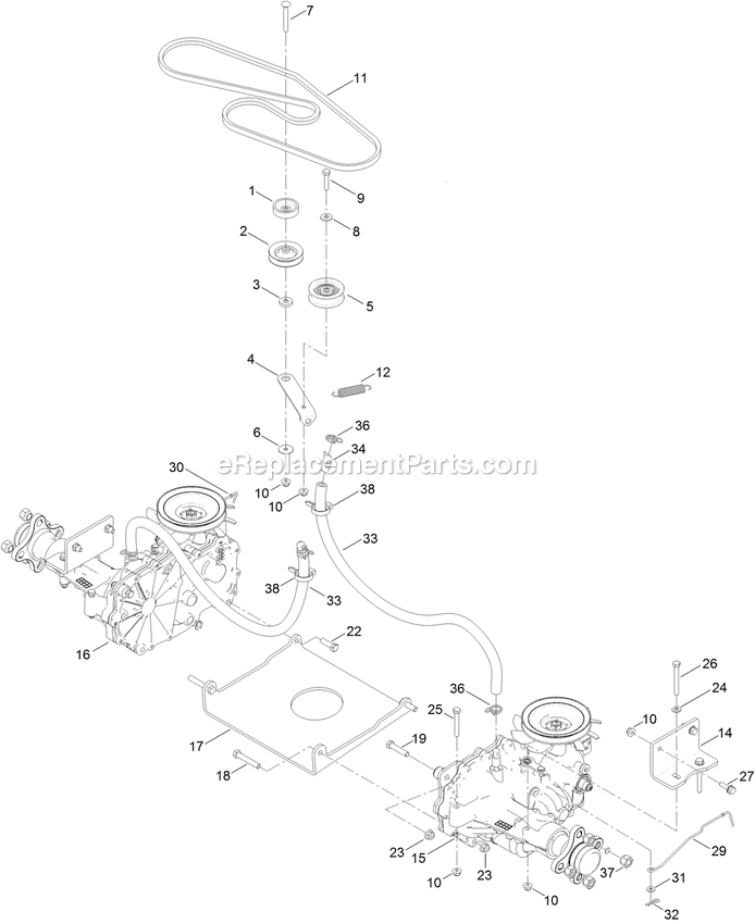 eXmark QTS708GEM60200 (400000000-402082299)(2017) Quest Drive Levers Traction Drive Assembly Diagram