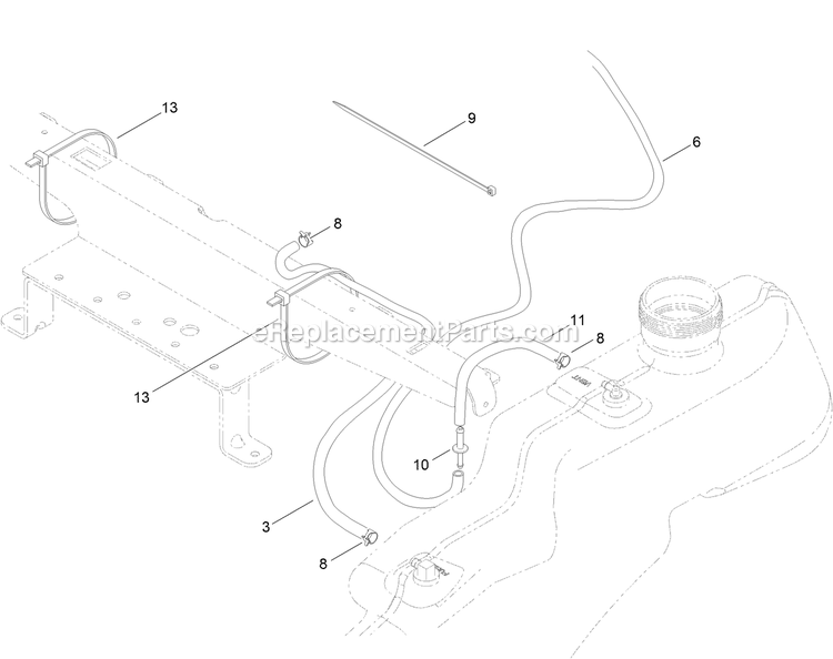 eXmark QTS725GKC50200 (315000000-315999999)(2015) Quest Drive Levers Fuel Delivery Assembly Diagram