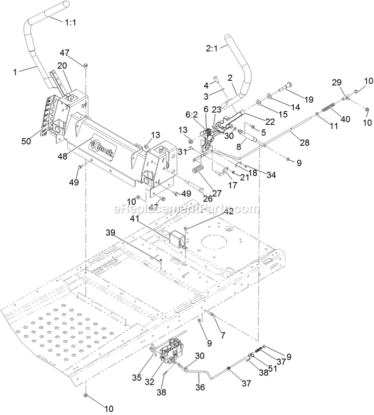 eXmark QTS735KC502 (314000000-314999999)(2014) Quest Motion Control Assembly Diagram