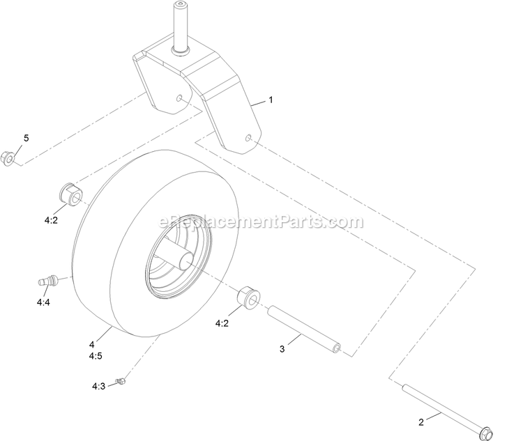 eXmark RAE708GEM52300 (404314159-406294344)(2019) Radius E-Series Caster Wheel Assembly Diagram