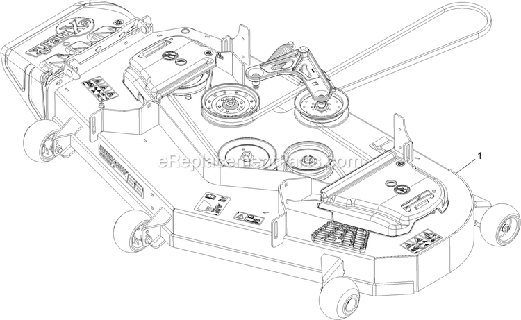 eXmark RAE708GEM52300 (408644346-411294211)(2021) Radius E-Series Complete Deck Assembly Diagram