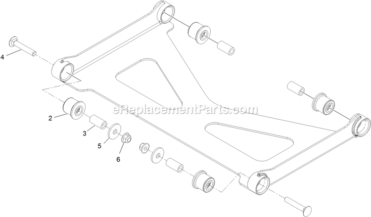 eXmark RAE708GEM60300 (404314159-406294344)(2019) Radius E-Series Deck Strut Assembly Diagram