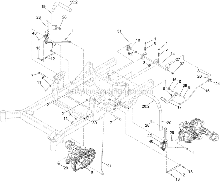 eXmark RAS708GEM603C3 (404314159-406294344)(2019) Radius S-Series Motion Control Assembly Diagram