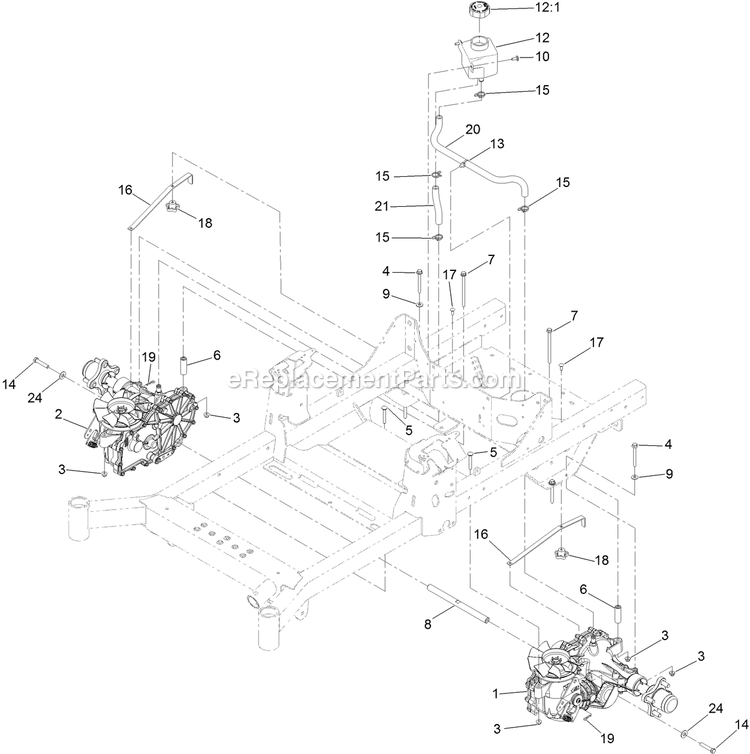 eXmark RAX691GKA524A3 (404314159-406294344)(2019) Radius X-Series Hydraulic Assembly Diagram