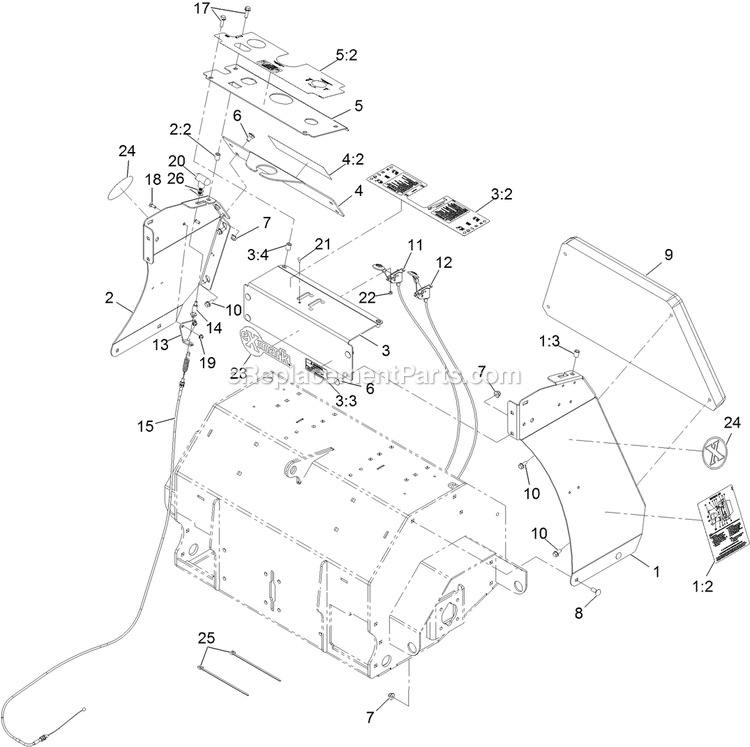 eXmark SAR481KA30 (312000000-312999999)(2012) Stand-On Aerator Tower Assembly Diagram