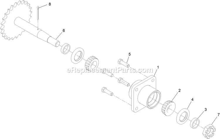 eXmark SAR481KA30 (312000000-312999999)(2012) Stand-On Aerator Axle And Bearing Assembly Diagram