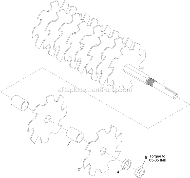 eXmark SD270SB20 (313000000-313652087)(2013) Slicer Seeder Shaft Assembly Diagram