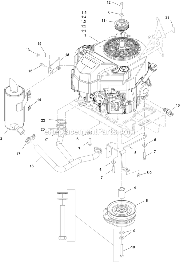 eXmark STE600CKA32300 (404314159-406294344)(2019) Staris E-Series Engine Assembly Diagram