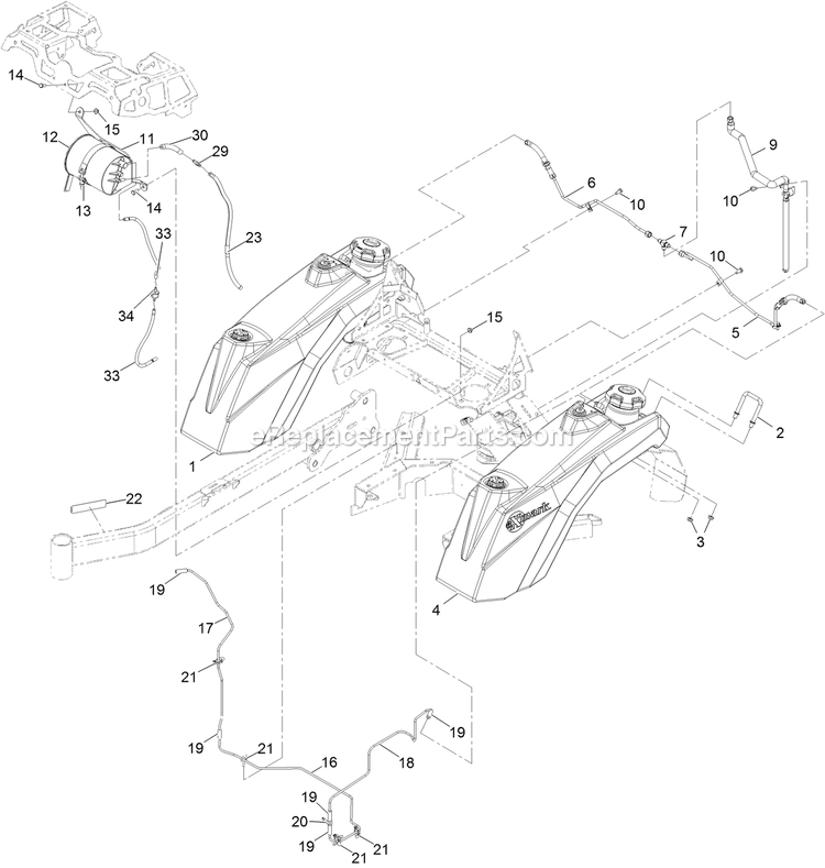 eXmark STS650AKC48400 (404314159-406294344)(2019) Staris S-Series Fuel Assembly Diagram