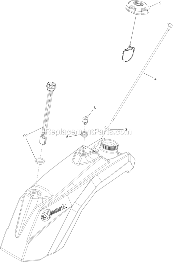 eXmark STS650AKC48400 (404314159-406294344)(2019) Staris S-Series Left And Right Fuel Tank Assembly Diagram