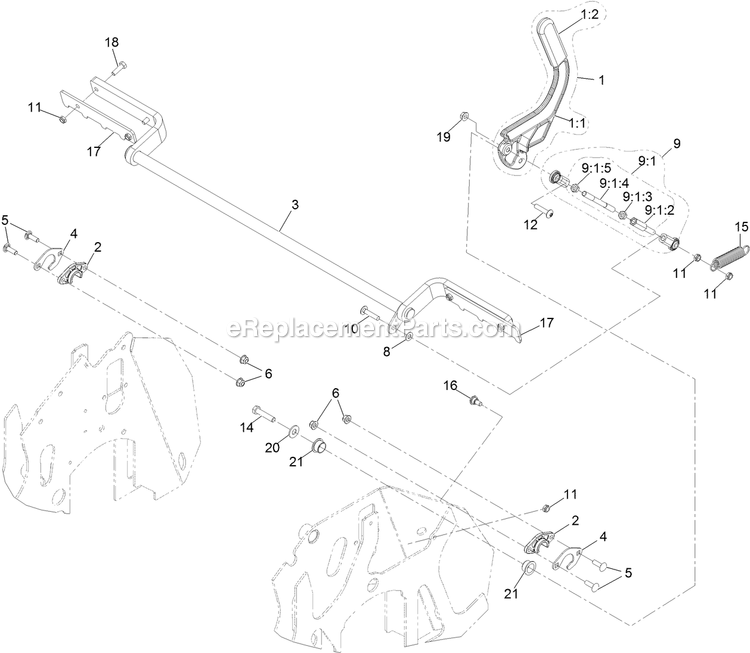 eXmark STS650AKC48400 (404314159-406294344)(2019) Staris S-Series Park Brake Assembly Diagram