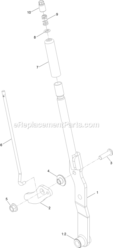 eXmark STS730AKC52400 (406294345-408644345)(2020) Staris S-Series Height Of Cut Lever Assembly Diagram