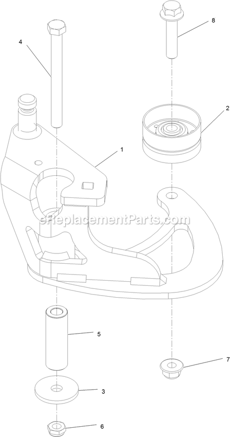 eXmark STS730AKC52400 (406294345-408644345)(2020) Staris S-Series Idler Arm Assembly Diagram