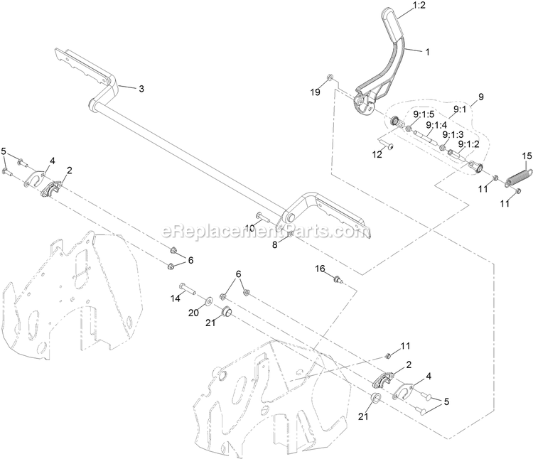 eXmark STS730AKC52400 (406294345-408644345)(2020) Staris S-Series Park Brake Assembly Diagram