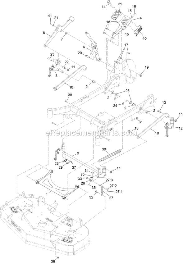 eXmark STS730AKC52400 (406294345-408644345)(2020) Staris S-Series Deck Lift Assembly Diagram