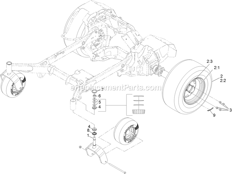 eXmark STS740EKC60400 (404314159-406294344)(2019) Staris S-Series Drive Wheel Assembly Diagram