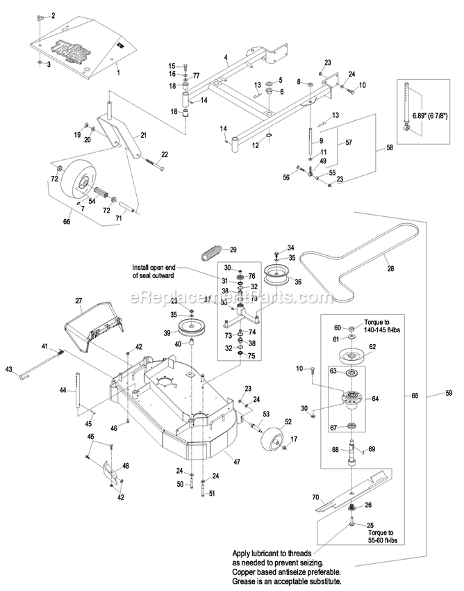eXmark THP16KA363CA (850000-919999)(2010) Turf Tracer Hp Mower Deck (1) Diagram