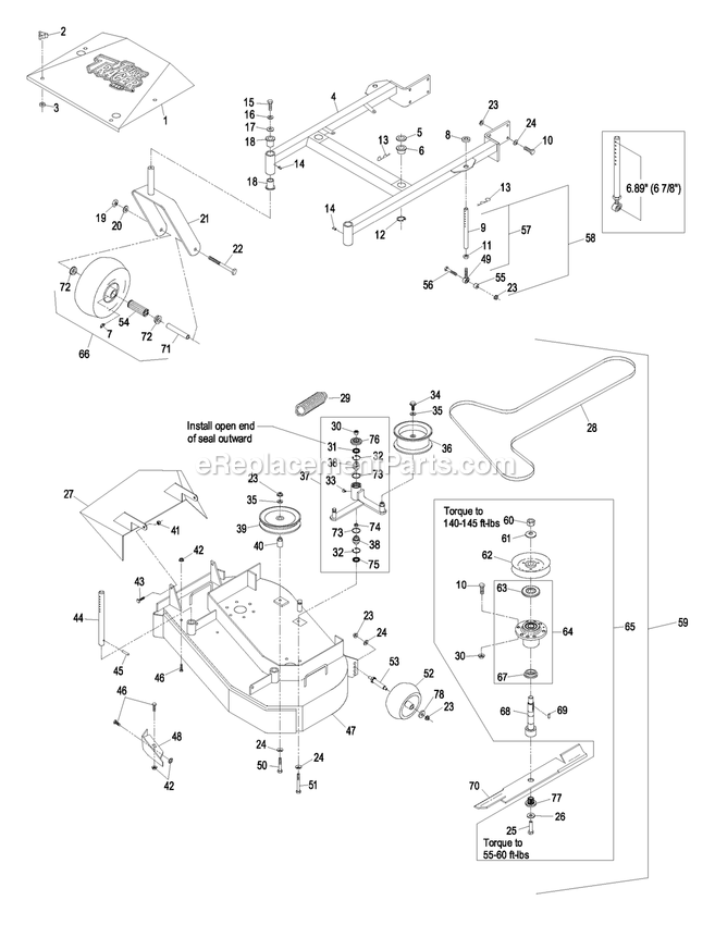 eXmark THP17KA483 (600000-669999)(2006) Turf Tracer Hp Mower Deck (1) Diagram