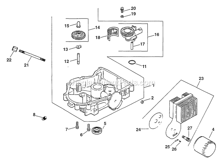 eXmark TT22KC (130000-149999)(1997) Turf Tracer Hydro Oil Pan/Lubrication (2) Diagram