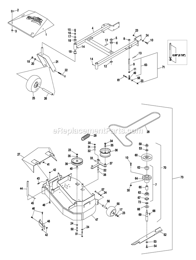 eXmark TT5217KAC (260000-319999)(2001) Turf Tracer Hp Mower Deck (1) Diagram